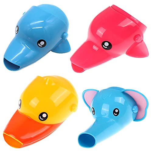 NC Wasserhahn Verlängerung Extender, 4Stück Wasserhahn Extender Cartoon Tier Design Wasserhahnschalter Extender für Kinder Baby Hände Waschen von NC