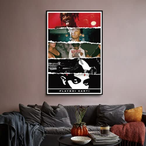 Playboi Carti Album-Cover Poste Wanddekoration, Kunstdruck, HD-Druck, Motiv: Rap Musik-Stern, 40,6 x 61 cm, ungerahmt von N\C