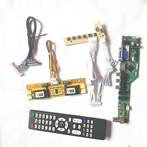 QD15XL16 Rev.01/2 T.V53 Drive Card Board 4CCFL LVDS 20Pin HDMI VGA AV USB RF LCD Display Panel Inverter + Fernbedienung + Tastatur Kit (QD15XL16 Rev.02) von NC