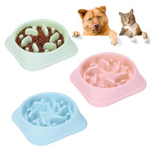 Mnixy Widesmart 3 Stück Futternapf für Katzen und Hunde, langsames Fressen, Rutschfester Futternapf, langsamer Futternapf für Katzen und Hunde Mnixy Widesmart 3 Stück Futternapf für Katzen und Hunde, langsames Fressen, Rutschfester Futternapf, langsamer Futternapf für Katzen und Hunde von Mnixy