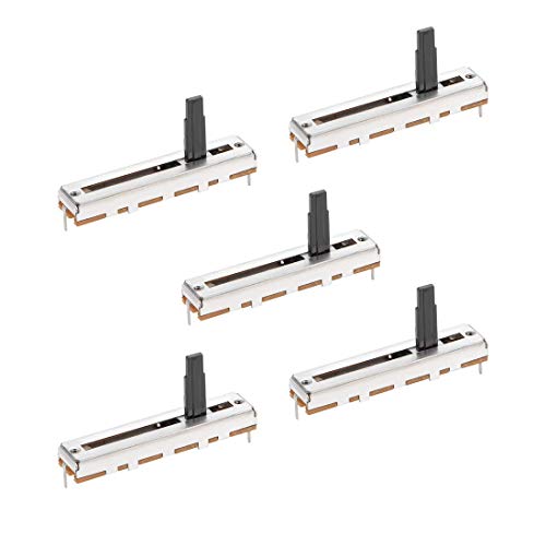 Fader Variable Widerstände, Mischer, 45 mm, gerader Schieber, B100 K Ohm, Linearpotentiometer für die Einstellung der Dimmung, 5 Stück Fader Variable Widerstände, Mischer, 45 mm, gerader Schieber, B100 K Ohm, Linearpotentiometer für die Einstellung der Dimmung, 5 Stück von N/D