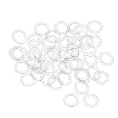 Flache Unterlegscheiben aus Nylon M10, 16 mm, OD, 10 mm, ID 1 mm, Dicke Dichtung, für Wasserhahn, transparent, 50 Stück von N/D