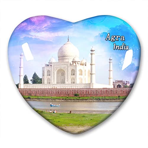 Indien Agra Kühlschrankmagnet Kühlschrank Aufkleber Kollektion Dekorativer Magnet Reise Souvenir Herzform Kristallglas von N\D