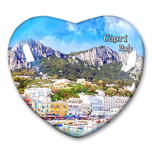 Italien Capri Kühlschrankmagnet Kühlschrank Aufkleber Kollektion Dekorativer Magnet Reise Souvenir Herz Kristallglas von N\D