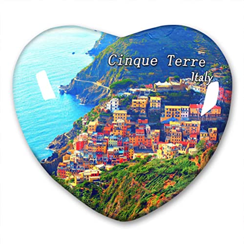 Italien Cinque Terre Kühlschrankmagnet Kühlschrankaufkleber Kollektion dekorativer Magnet Reise Souvenir herzförmig Kristallglas von N\D