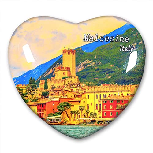 Italien Malcesine Kühlschrankmagnet Kühlschrank Aufkleber Kollektion Dekorativer Magnet Reise Souvenir Herzform Kristallglas von N\D