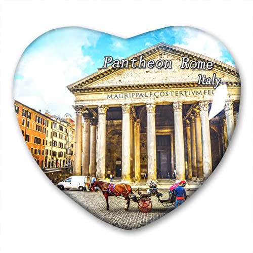 Italien Pantheon Rom Kühlschrankmagnet Kühlschrank Aufkleber Kollektion Dekorativer Magnet Reise Souvenir Herzform Kristallglas von N\D
