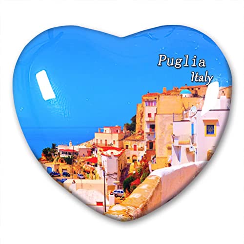 Italien Puglia Kühlschrankmagnet Kühlschrank Aufkleber Kollektion Dekorativer Magnet Reise Souvenir Herz Kristallglas von N\D