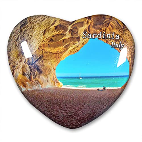 Italien Sardinien Kühlschrankmagnet Kühlschrank Aufkleber Kollektion Deko Magnet Reise Souvenir Herz Kristall Glas, 5.1cm*4.5cm*1.1cm von N\D