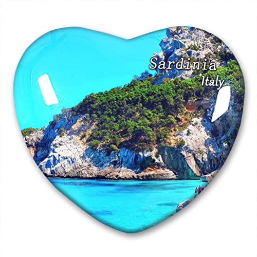 Italien Sardinien Kühlschrankmagnet Kühlschrank Aufkleber Kollektion Deko Magnet Reise Souvenir Herz Kristall Glas von N\D