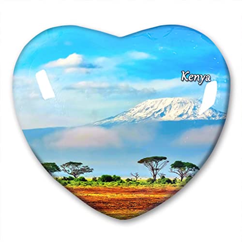 Kenia Kühlschrankmagnet Kühlschrankaufkleber Kollektion Dekorativer Magnet Reise Souvenir Herzform Kristallglas von N\D