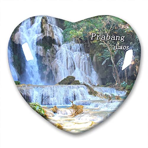 Laos Prabang Kühlschrankmagnet Kühlschrank Aufkleber Kollektion Deko Magnet Reise Souvenir Herz Kristallglas von N\D