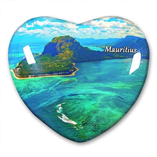 Mauritius Kühlschrankmagnet Kühlschrankaufkleber Kollektion Dekorativer Magnet Reise Souvenir Herz Kristallglas von N\D