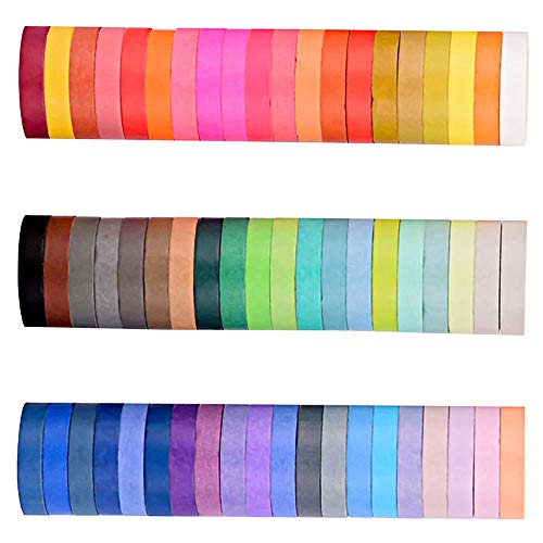 N/D Miltie Washi Tape Washi Rainbow Washi Masking Tape Set Farben Bänder Set für Kunst Handwerk Malerei Modellierung Ersatz Kennzeichnung Codierung Leitungsband (60 Farben) von N/D