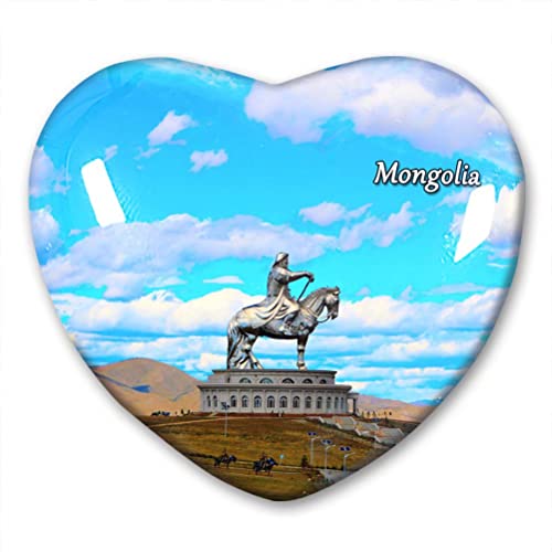 Mongolei Kühlschrankmagnet Kühlschrank Aufkleber Kollektion Deko Magnet Reise Souvenir Herzform Kristallglas von N\D