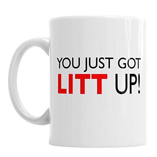 N/D Tasse mit Aufschrift "You Just Got Litt Up", 325 ml, Weiß von N/D
