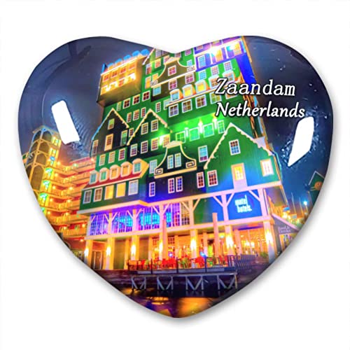 Niederlande Zaandam Kühlschrankmagnet Kühlschrank Aufkleber Kollektion Deko Magnet Reise Souvenir Herz Kristallglas von N\D