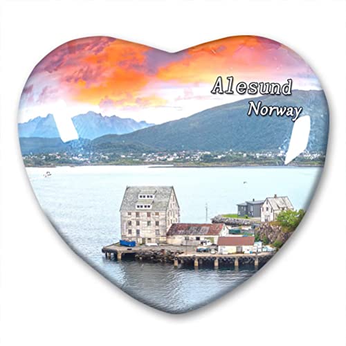 Norwegen Alesund Kühlschrankmagnet Kühlschrankaufkleber Kollektion Dekorativer Magnet Reise Souvenir Herz Kristallglas von N\D