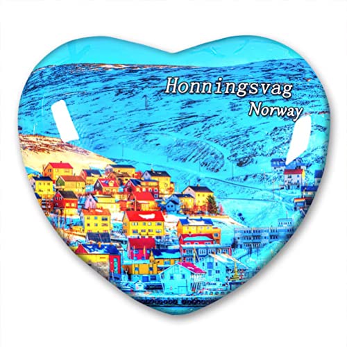 Norwegen Honningsvag Kühlschrankmagnet Kühlschrank Aufkleber Kollektion Deko Magnet Reise Souvenir Herz Kristallglas von N\D