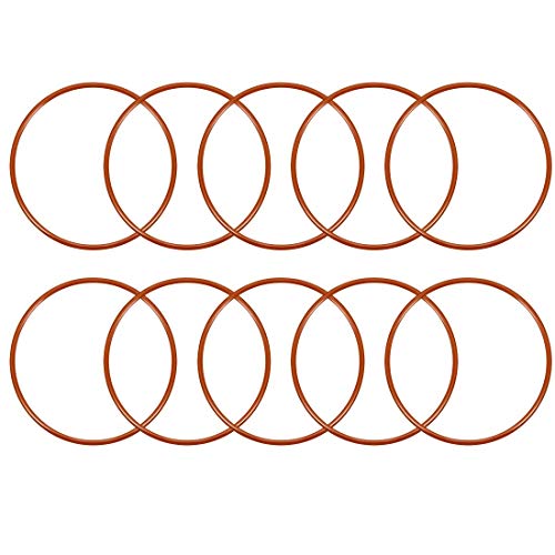 O-Ring Silikon O-Ring Außendurchmesser 57mm Innendurchmesser 53mm Breite 2mm VMQ Dichtung Rot 10 Stück von N/D