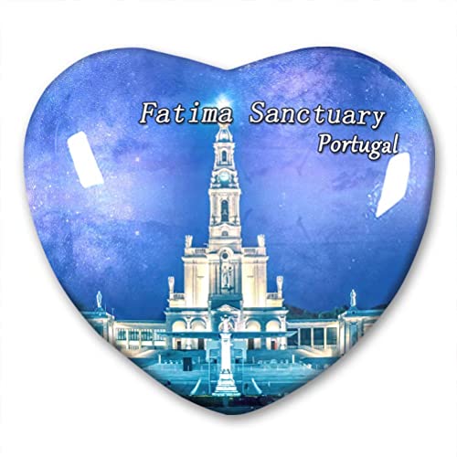 Portugal Fatima Sanctuary Kühlschrankmagnet Kühlschrankaufkleber Kollektion dekorativer Magnet Reise Souvenir herzförmig Kristallglas von N\D