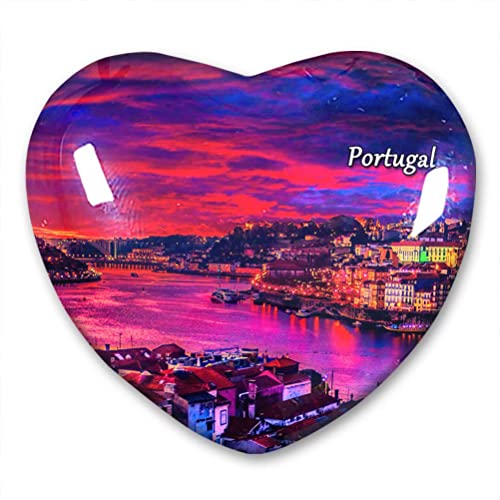 Portugal Kühlschrankmagnet Kühlschrankaufkleber Kollektion Dekorativer Magnet Reise Souvenir Herzform Kristallglas von N\D