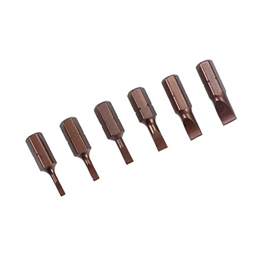 Schlitz-Bit-Set, 6-teilig, 1/4 Zoll mit magnetischem Sechskantschaft, SL2-SL6, Schraubendreher-Bit-Set, 25 mm, S2 Länge, Schraubendreher-Set von N/D