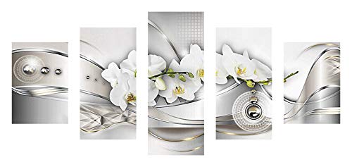 N/E DIY 5D Diamant malerei 5-Bilder 5D Diamond Painting Voll Gross Strass Stickerei kreuzstich Blume Wand Deko (95x45cm) (05) von N/E