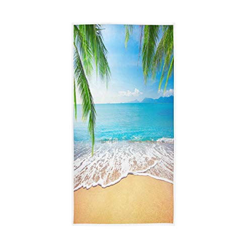 N/E RXYY Handtuch, Baumwolle, Palme, tropisch, weich, Mehrzweck, Badezimmer, Strandtuch für Zuhause, Küche, Schwimmen, Spa, Fitnessstudio, 76,2 x 38,1 cm von N/E