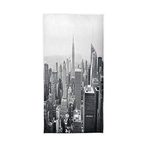 RXYY Handtücher Baumwolle New York City Schwarz und Weiß Weiches Handtuch Mehrzweck-Badetuch für Zuhause, Küche, Schwimmbad, Spa, Fitnessstudio, 76,2 x 38,1 cm von N/E