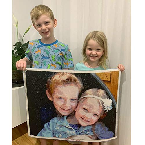 N/N Benutzerdefinierte 5D Diamond Painting Eigenes Bild Foto Personalisiert Diamant Malerei Stickerei Painting Kreuz Stich Vollbilder,Rund 40x60cm von N/N
