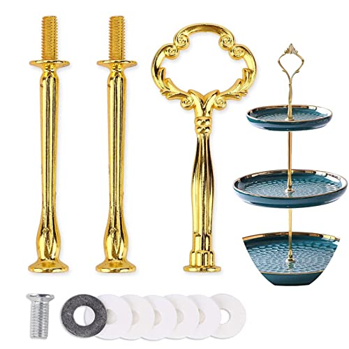 2 Sets Eortenständer Stangen,Etagere Stangen Gold,Etageren Stangen Metall,Etagere Bausatz Stangen,Tortenständer 2 Etagen bis 3 Etagen,Metallstangen Etagere,Krone Form(Platten Sind Nicht Enthalten) von Homefantasy