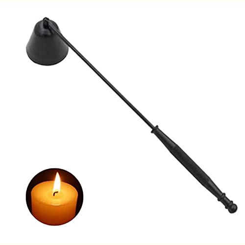 NO Kerzenlöscher, Candle Snuffer, Kerzenlöscher mit langem Griff, Abdeckung für Kerzendocht, langlebig, zum Löschen von Flammendocht, 20 x 3,8 cm (schwarz) von N\O