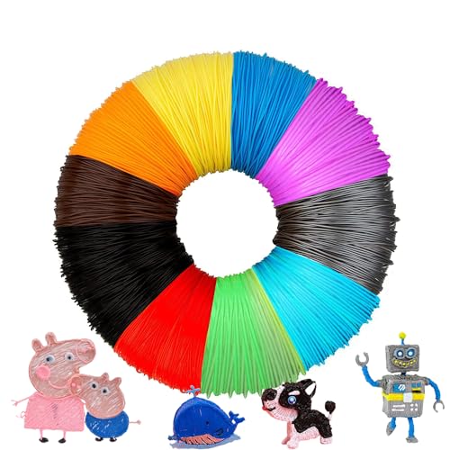 PLA Filament 1.75mm,3D Druck Filament,3D Print Filament,PLA 10 Farben,3d Stift Filament PLA für Kinder,5 Meter pro Farbe, Kein Geruch, 3D Stift Farben Set für 3D Stift and 3D Druck Stift von Homefantasy