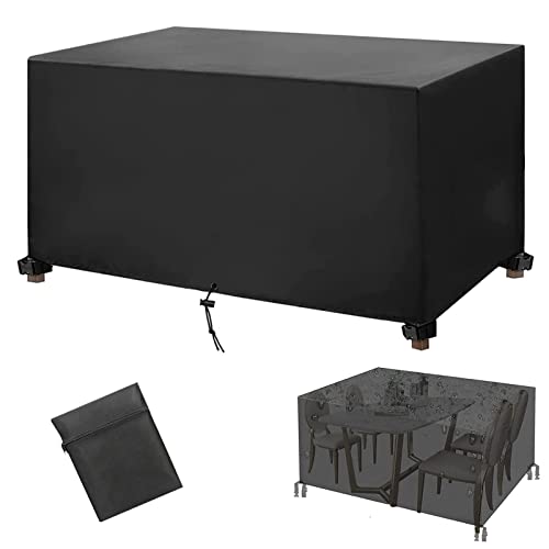 Abdeckung für Gartenmöbel, Abdeckhaube Gartenmöbel Rechteckig, 420D Oxford Gewebe Schutzhülle für Möbelsets und Sofa, Wasserdicht, Winddicht,UV-Beständiges-140x60x85cm(55x24x33inch) von N\P