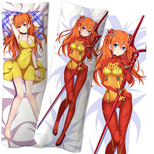 Seitenschläfer Kissenbezug 150x50cm Eva Asuka Langley Soryu Cosplay Atmungsaktiver Kissenbezug Pfirsichhaut Velour mit Reißverschluss (A) von N\P