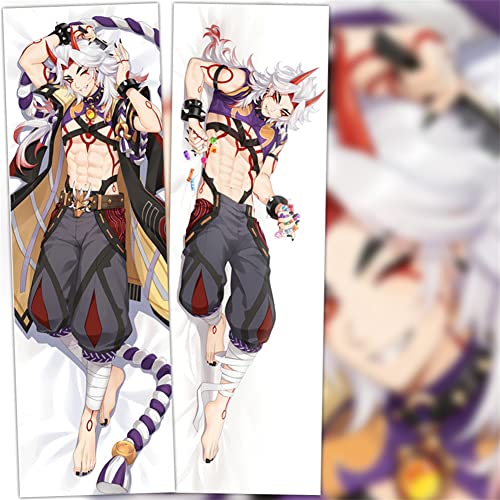 Seitenschläfer Kissenbezug 150x50cm Genshin Impact Arataki Itto Cosplay Atmungsaktiver Kissenbezug Pfirsichhaut Velour mit Reißverschluss (A) von N\P