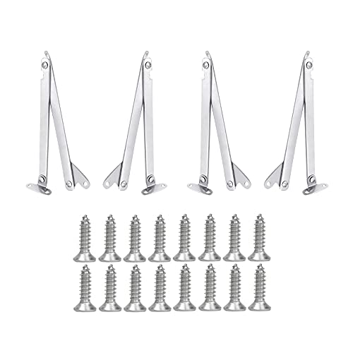 SUpoetry 4 Stücke Klappenhalter, Klappscharnier, Stützscharnier aus Metall, Schrank Klappenhalter Aluminium, Kaltgewalzter Stahl Klappscharnier, Verstellbarer Deckel-Stützscharnier für Schrank/Schrank von SUpoetry