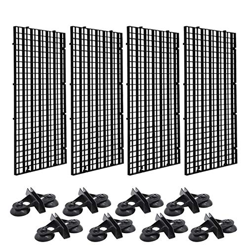 N/T 4 Stück Aquarium Trennwand Aquarium Tank Grid Trennung Brett Kunststoffgitter Fisch Tank Isolation Divider Filter Tablett Board Mit 8 Stück Sauger Clip Für Mischzucht von N/T