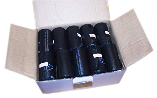 400 Stück Hundekotbeutel auf 20 Rollen, ohne Beutelspender, schwarze Gassibeutel in 22 x 30,5 cm von N / A