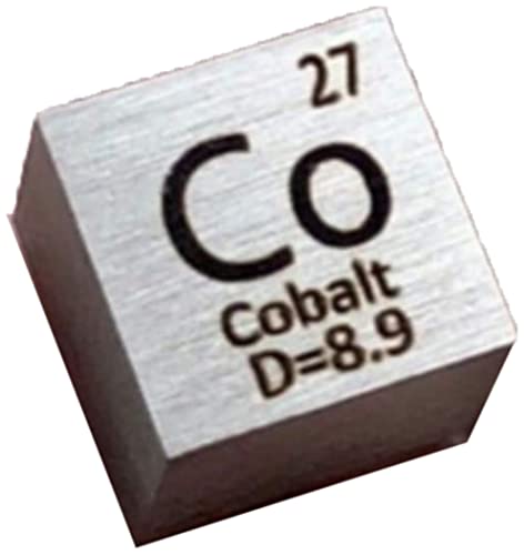 horlirty Element Cube 10 x 10 mm, reine Dichte, Kobalt-Nickel, Kupfer, Zink, Niob, Molybdän, Zinn, Wolfram, Bismut, Blei, Antimon, Titan, Eisen (1 Kobaltwürfel). von N / A