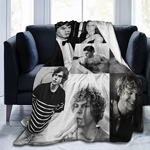 Evan Peters Decke, Lammdecke, 3D-Druck, Plüschdecke, Bettwäsche, Dekoration, Decke für Wohnzimmer, Schlafzimmer, Wohnheim, Dekoration, 152,4 x 127 cm von N \ A