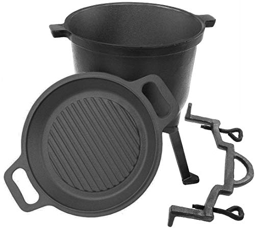 Gusseisen Kesselgulasch Gulaschtopf 8L Kazan Jagdgusskessel Campingtopf Dutch Oven ROSSNER MK-203 von N / A