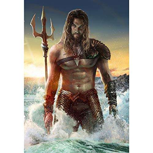 N / A DIY 5D Voll Bohrer Diamant Malerei Kits Aquaman Diamond Painting Kristall Strass Stickerei gemälde Kreuzstich Kunsthandwerk für Home Wand-Decor Round Drill 30x40cm von N / A