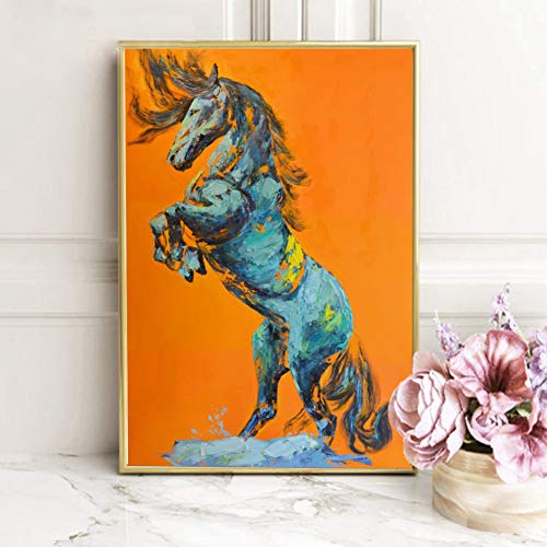 N / A Dekorative Drucke aus Leinwand Abstrakte Tiere Plakate und Drucke Wandkunst Leinwand gemalt Pferd Bilder für Wohnzimmer Home Decoration 24x32inch (60x80cm) von N / A