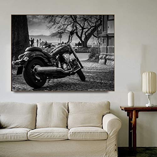 N / A Dekorative Drucke aus Leinwand Coole Motorrad Bilder Leinwand Malerei Schwarz-Weiß-Poster Wand für Wohnzimmer dekorative Bild-60x80cm N / A Dekorative Drucke aus Leinwand Coole Motorrad Bilder Leinwand Malerei Schwarz-Weiß-Poster Wand für Wohnzimmer dekorative Bild-60x80cm von N / A