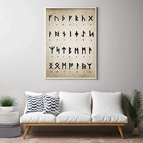 N / A Dekorative Drucke aus Leinwand Runenalphabet Wahrsagerei Patent Vintage Poster Schreiben Magie Wikinger Altnordische Sprache Druck Gemälde Wandbild Home Decor-50x70cm N / A Dekorative Drucke aus Leinwand Runenalphabet Wahrsagerei Patent Vintage Poster Schreiben Magie Wikinger Altnordische Sprache Druck Gemälde Wandbild Home Decor-50x70cm von N / A