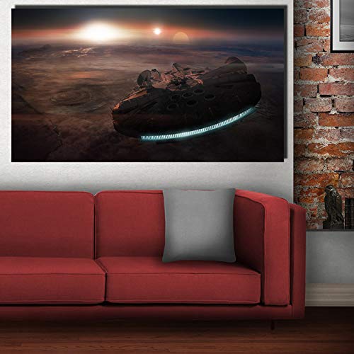 N / A Dekorative Drucke aus Leinwand Wohnkultur Wandkunst Leinwand Gedruckter Film Star Wars Millennium Falcon Painting Poster Wohnzimmer Bilder-50x70cm N / A Dekorative Drucke aus Leinwand Wohnkultur Wandkunst Leinwand Gedruckter Film Star Wars Millennium Falcon Painting Poster Wohnzimmer Bilder-50x70cm von N / A