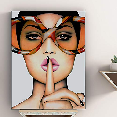 N / A Dekorative Drucke aus LeinwandSchönes Modell Mädchen mit Brille Leinwand Kunst abstrakte Bild Poster Druck Gemälde an der Wand für Wohnzimmer Home Decor 24x32inch N / A Dekorative Drucke aus LeinwandSchönes Modell Mädchen mit Brille Leinwand Kunst abstrakte Bild Poster Druck Gemälde an der Wand für Wohnzimmer Home Decor 24x32inch von N / A