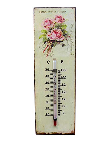 N / A Gartenthermometer Old Rose 25 cm Außenthermometer Innenthermometer Thermometer von N / A